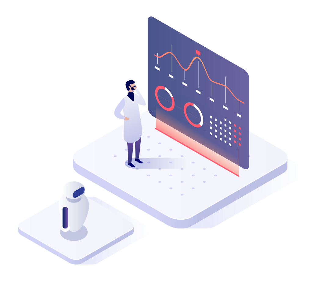 Data Scientist Analyzing Visualized Data with AI Support Data Scientist Analyzing Visualized Data with AI Support